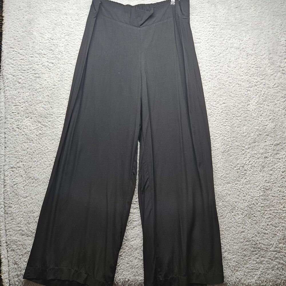 APT 9 Womens Black Wide Leg Pants Size XL Office Career Casual Pull On